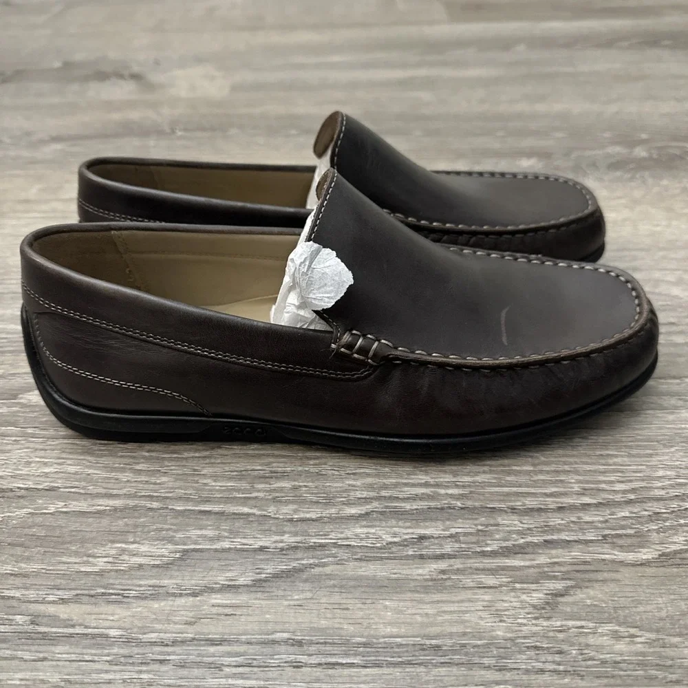 ECCO Shoes Mens 7 Brown Classic Moc 2.0 Slip On Driving Style Loafer 40EU